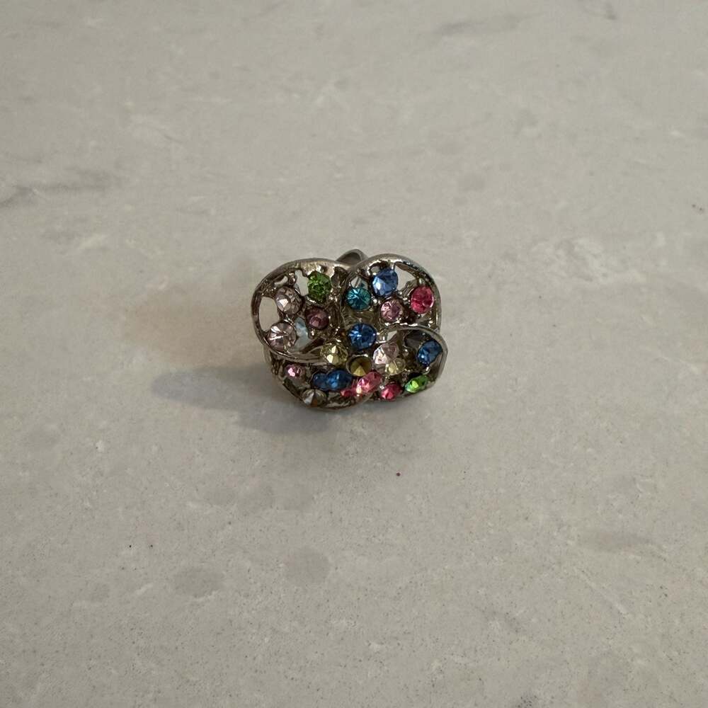 Multi Color Rhinestone Statement Ring - Picture 2 of 4